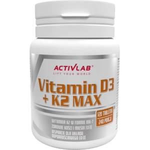 ACTIVLAB Vitamin D3+K2 MAX, 120 Tablets - fitnesdobavki - 15,63 лв