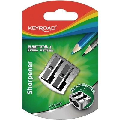 Strúhadlo KEYROAD Metal hliníkové, s dvomi otvormi, blister