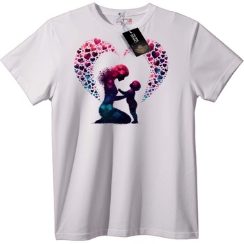 NOONEBRAND Тениска Майка и Дете Сърце - 3XL, White