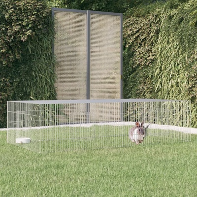 vidaXL 2dílná klec pro králíka pozinkované železo 220 x 110 x 55 cm