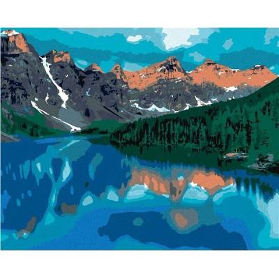 zuty Malování Podle Čísel Jezero A Hory 40 x 50 Cm Plátno Rám