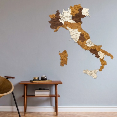 Drevená mapa Talianska 169 x 200 cm