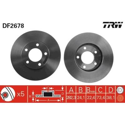 Brzdový kotúč TRW DF2678