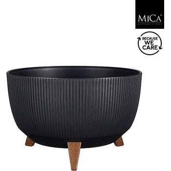 Mica САКСИЯ НА КРАЧЕТА doppio С ДРЕНАЖ Ø40х20.5см ЧЕРНА (1126183)