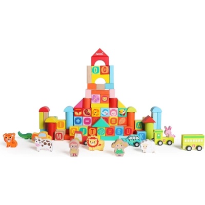 iWood kostky Zoo 100 prvků