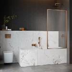 Radaway Параван за вана Radaway Modo F SL PNJ II, матирана медно-прозрачна, 90x150 см, 8 мм стъкло, десен (10406090-93-01R)