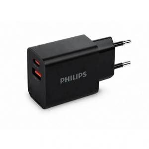 Philips DLP4325AB/12 МРЕЖОВО ЗАРЯДНО УСТРОЙСТВО с 1 USB-C / PD20W/ и 1 USB-A /QC18W/ (DLP4325AB/12)