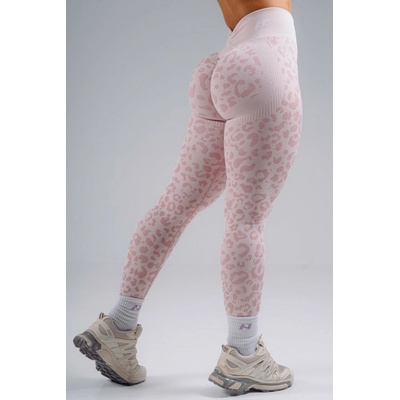 Nebbia Kompresné push-up legíny s leopardím vzorom PRIMAL 849 pink leopard