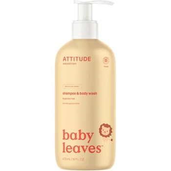 ATTITUDE Bio Spectra dětské tělové mýdlo a šampon (2 v 1) baby leaves s vůní hruškové šťávy 473 ml