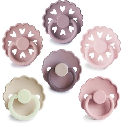 FRIGG 6-Pack Pacifiers Round Silicone Size 1 биберон Blooming Love 6 бр