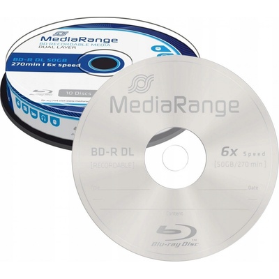 MediaRange BD-R 50GB 6x, spindle, 10ks (MR507) – Zboží Mobilmania