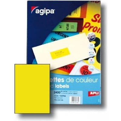 Etikety farebné 210x297mm APLI A4 100 hárkov fluo žlté
