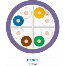 Leviton C6F/UTP-HF1-Eca-500VT F/UTP, AWG23, kat. 6, LSZH, Eca, 500m, fialový