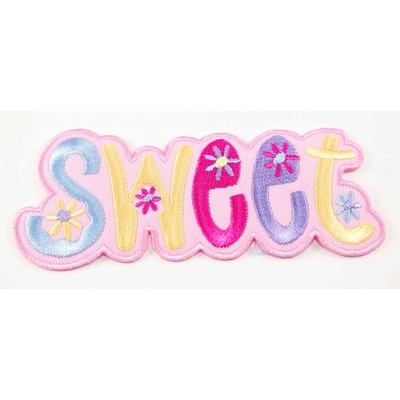 Nažehľovacia záplata - SWEET - rozmer 5 cm x 10,5 cm - ružová