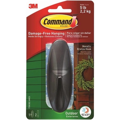 3M 17083BZ Command designový oválný háček bronzový velký, nosnost 2,2 kg, 2027159