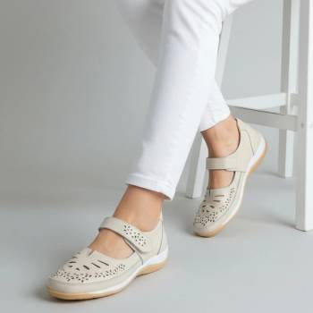 Обувки естествена кожа W186094 Beige