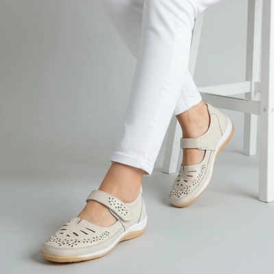 Обувки естествена кожа W186094 Beige