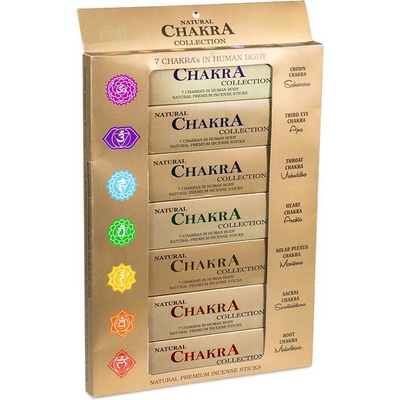 Mani Bhadra Vonné tyčinky 7 chakra balenie 7 x 18 ks