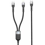 DeTech Кабел DeTech DE-49CCL, от USB C(м) към USB C(м), Lightning, 1m, 30W, черен