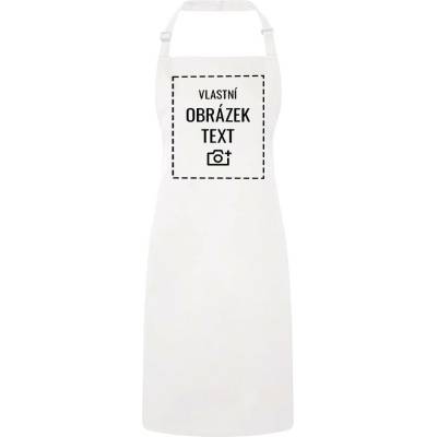 Bezvatriko.cz Zástěra s laclem s vlastním potiskem Bílá Unisex Canvas Zástěra s laclem