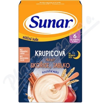 Sunar mliečna krupicová kaša na dobrú noc škorice jablko 210 g