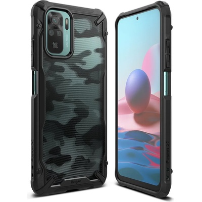 Ringke Противоударен Хибриден Калъф за Xiaomi Redmi Note 10/10S, Ringke Fusion X Camo Case, Черен (8809785457403)