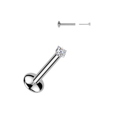 Šperky4U Piercing do brady PUSH IN labreta TITAN Moissanit 0.06ct TM012