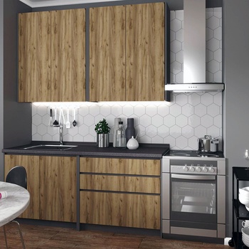 Halmar IDEA 180 - кухня дъб крафт и антрацит (IDEA180/kitchen/1)