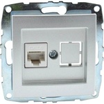 VITO РОЗЕТКА rj45 cat 6 ИНТЕРНЕТ МЕХ. mono despina СРЕБРО (mn-500-002105-125)