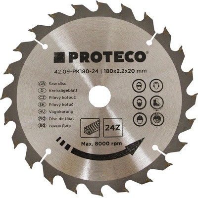 Proteco 09-PK180-24 kotouč pilový SK 180x2.2x20 24z 42.09-PK180-24