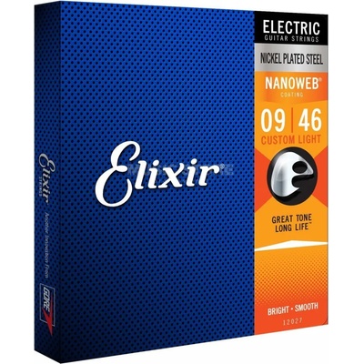 Elixir Струни за електрическа китара 12027 Electric NANOWEB Custom Light 09-46 by ELIXIR