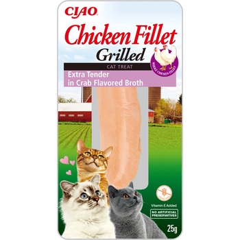 INABA Cat Grilled Chicken Fillet v krabom vývare extra jemné 25 g