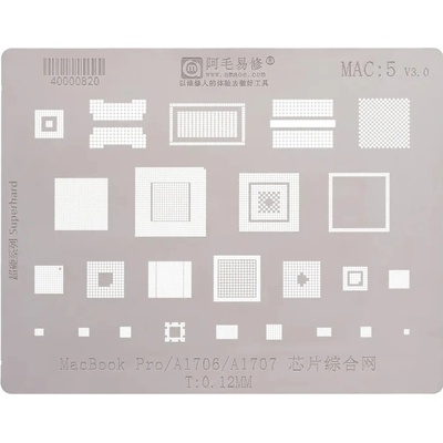 IC BGA šablona MacBook Pro 13" / 15" (A1706 / A1707 / 2016–2017) (MAC 5) MAC1597