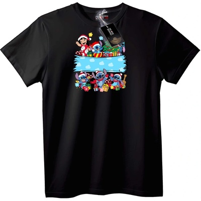 NOONEBRAND Тениска Коледен Lilo & Stitch - XS, White