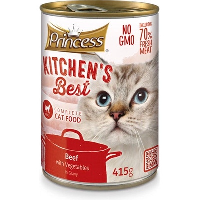 Petnutrition ПОСЛЕДНИ БРОЙКИ: Консерва за котки с телешко и зеленчуци в сос princess kitchen's best 415gr