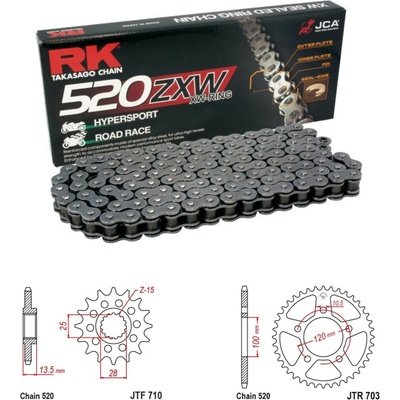 RK Racing Chain Řetězová sada Aprilia 660 Tuareg 21-26