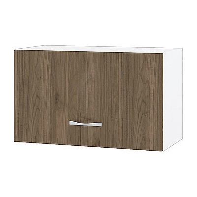 ИРИМ Горен шкаф с хоризонтална врата Сити БО-15 бяло гладко / орех адмирал 60 см