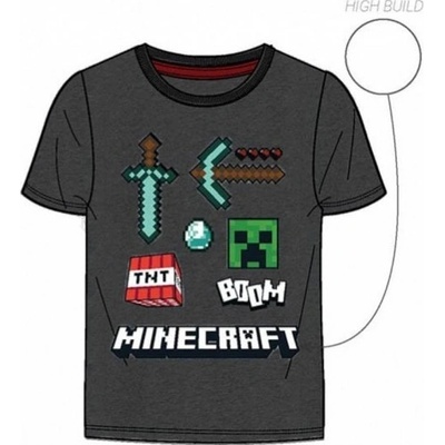 MOJANG tričko s krátkým rukávem minecraft TNT tm. šedé