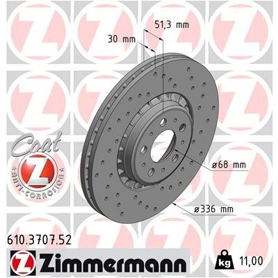 Brzdový kotúč ZIMMERMANN 610.3707.52 (610370752)
