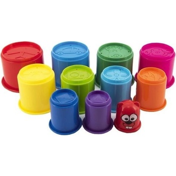 Teddies Kubus pyramída skladačka guľatá 11ks