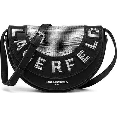 Karl Lagerfeld dámská kožená kabelka crossbody MARLETTE s kamínky černá