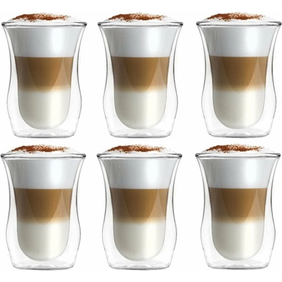 Design Dvojstenné sklenené hrnčeky v súprave Vialli 6 x 250 ml