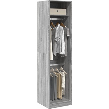 vidaXL Гардероб, сив сонома, 50x50x200 см, инженерно дърво (3307788)