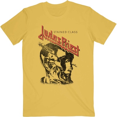 Judas Priest tričko Stained Class Vintage Head žlté