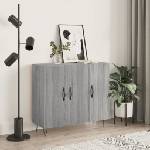vidaXL Сайдборд, Сив сонома, 90x34x80 см, инженерно дърво (828106)