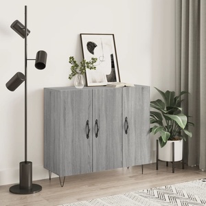 vidaXL Сайдборд, Сив сонома, 90x34x80 см, инженерно дърво (828106)
