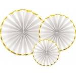 PartyDeco Decorative rosettes, white (1 pc. /3 pcs. )