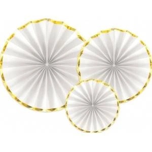PartyDeco Decorative rosettes, white (1 pc. /3 pcs. )
