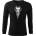 DRAGOWA FIT-T Тениска с дълъг ръкав Skull, черна, 160 г/м2 (5653)