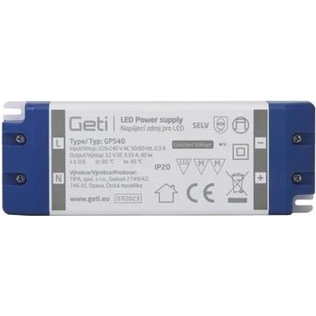 Geti Napájecí zdroj spínaný pro LED pásky 40W/12V IP20 TI0187